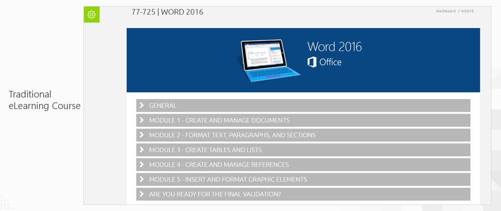 Traditional elearning courses