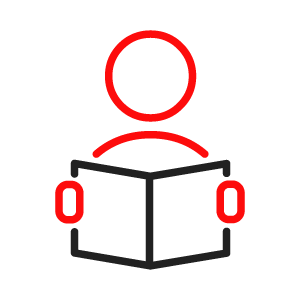 Icon bust with book
