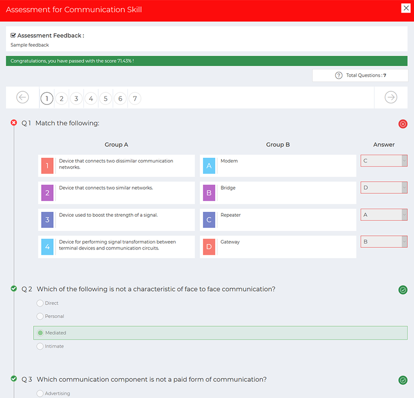 User Assessment Reports User assessment reports