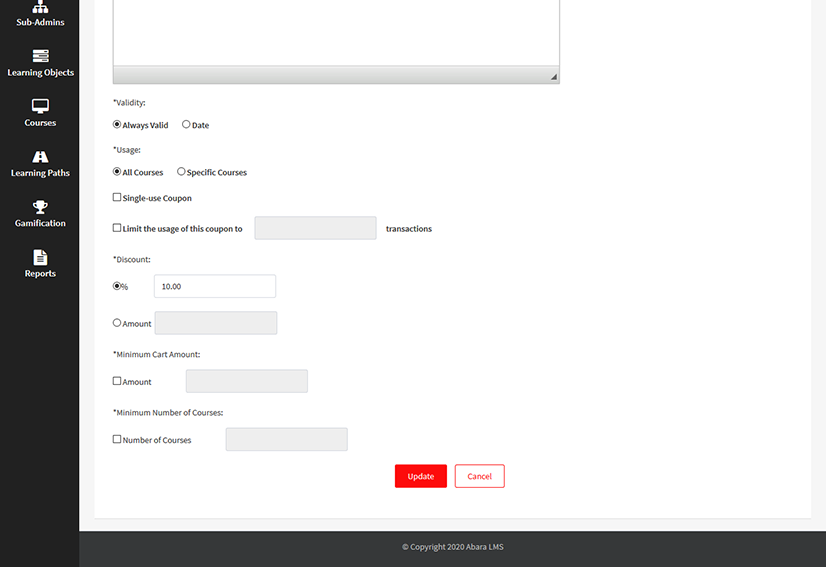 Discount coupon management
