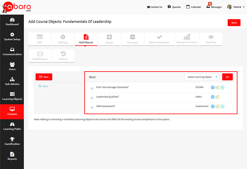 Adding reusable learning objects