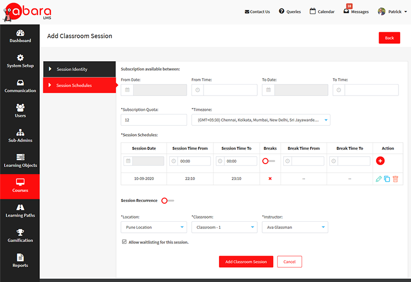 01_Classroom Management Workflow Lms with ilt features