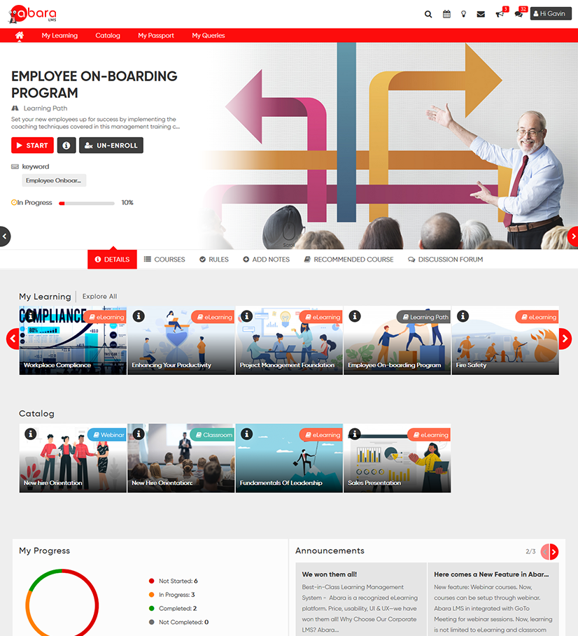 Core saas-based lms features