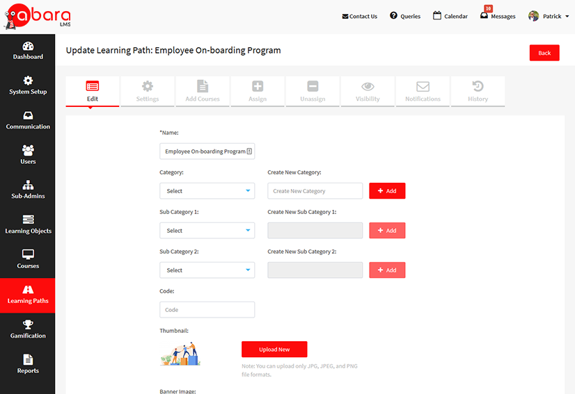 Learning path features