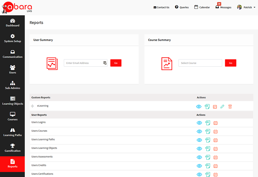 Lms with advanced reporting