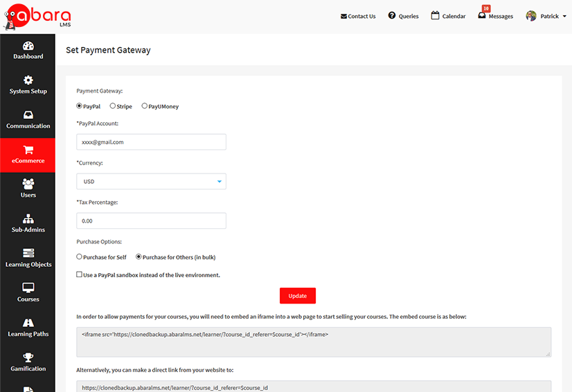 Integrate payment gateways