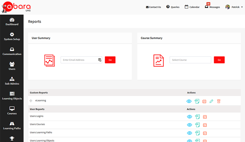 Lms with advanced reporting