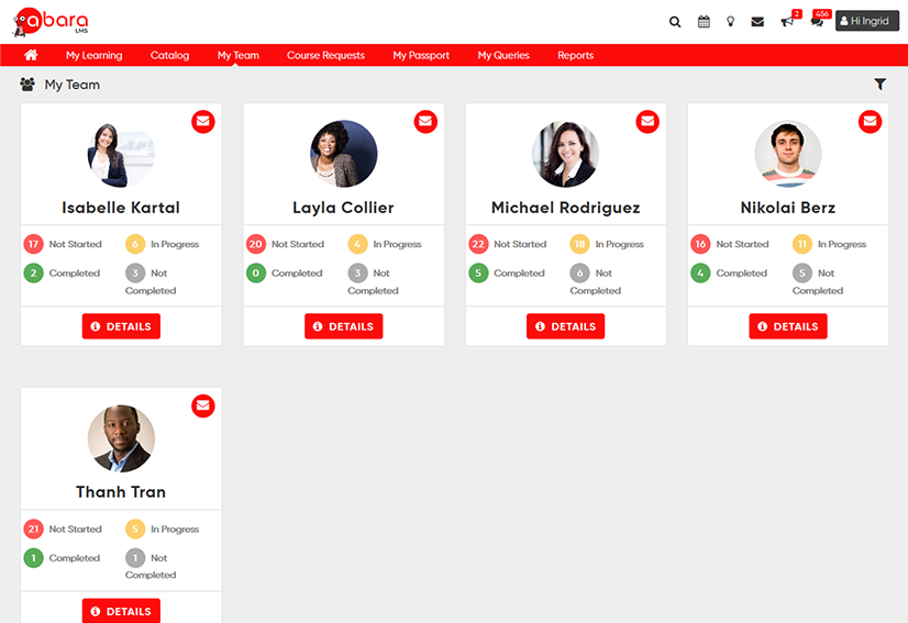 Lms user management features