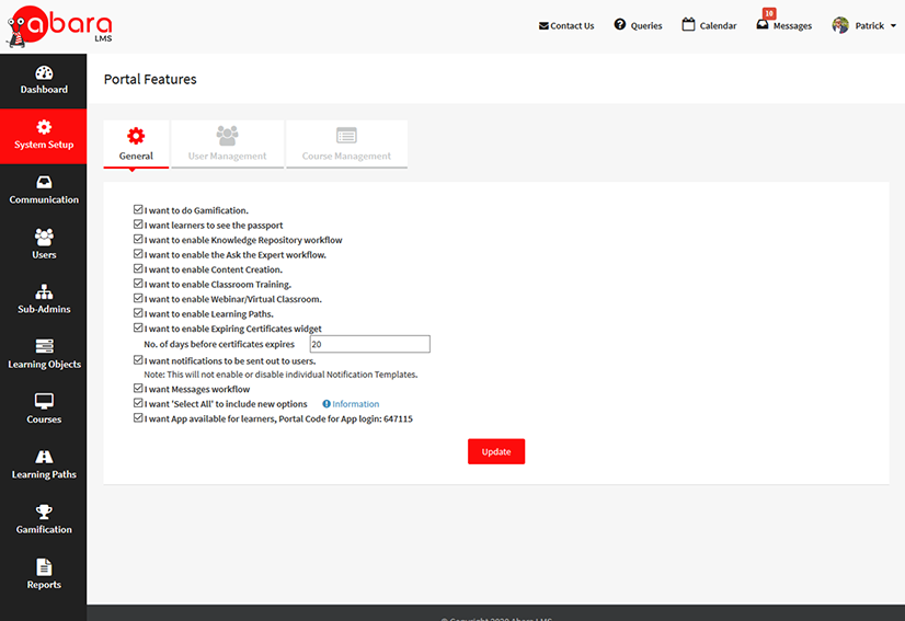 Lms settings